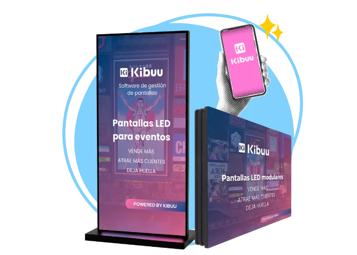 Servicios complementarios de publicidad de Kibuu - pantallas LED y app